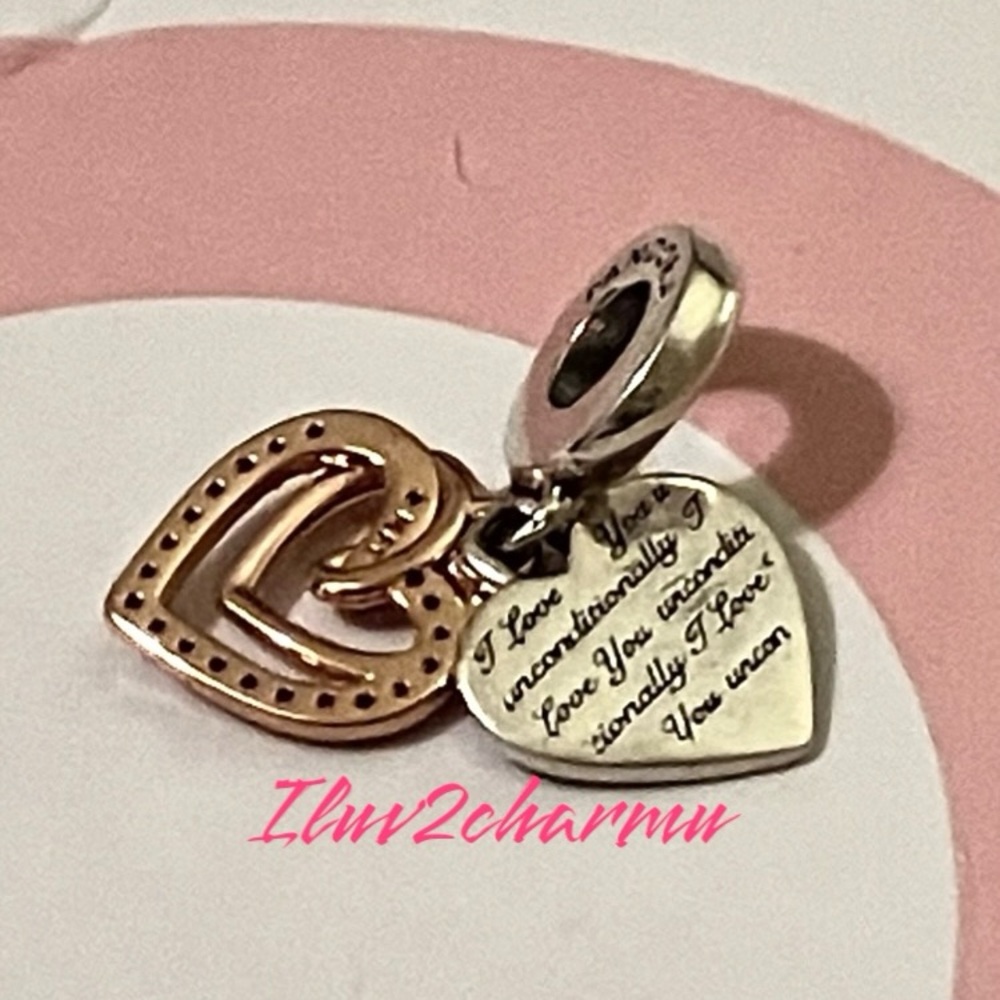 Pandora Entwined Hearts Double Dangle Charm 781062C01